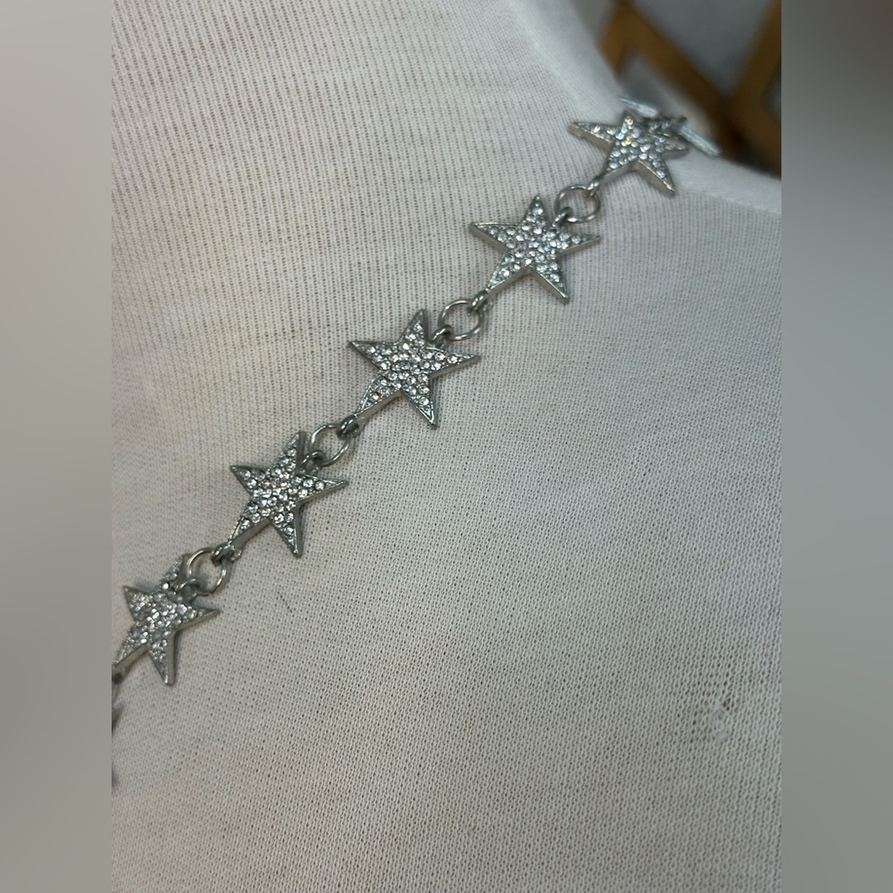 Silver Star Link Lariat Necklace - Picture 2 of 3